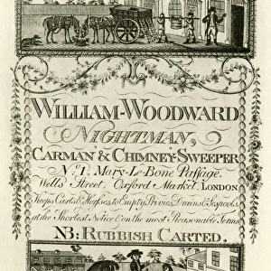 London Trade Card - William Woodward, Nightman