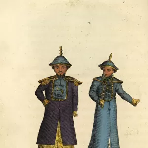 Male and female Mandarins (magistrates) in summer dress