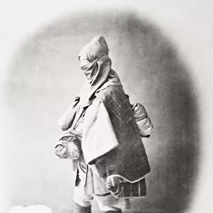Man in winter costume, clothing, Japan