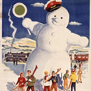 Poster advertising Finland for winter sports