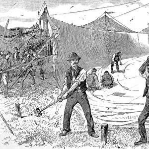 Raising the Circus Tent, c. 1886