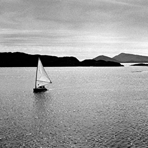 Sailing dingy on the water, Ring of Kerry, Ireland