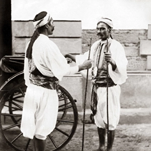 Sais courant, or carriage footmen, Egypt, circa 1880s