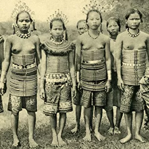 Sea Dayak girls, Sarawak, Borneo, SE Asia