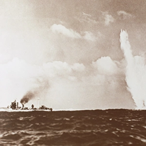 Second World War. Underwater mine explosion