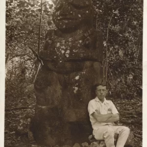 Stone statue from Tubuai Island, French Polynesia