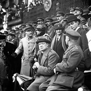 Winston Churchill watching 47th Division at Lille, France