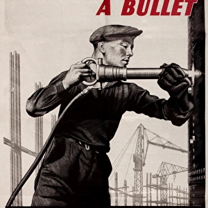 WW2 poster, Every Rivet a Bullet, Speed the Ships