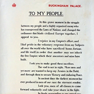 WWI Poster, letter from King George V