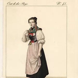 Young girl of the Canton of Basel, Switzerland, 19th century