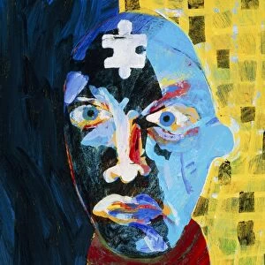 Abstract artwork of man depicting mental illness