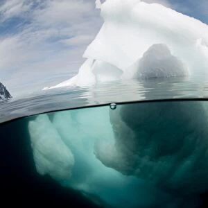 Antarctic iceberg, split view