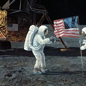 Apollo 11 Moon landing, 1969, artwork