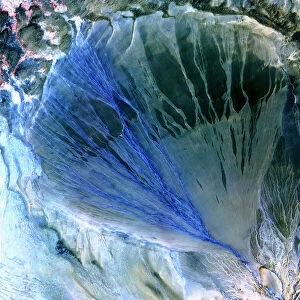 Desert alluvial fan, satellite image