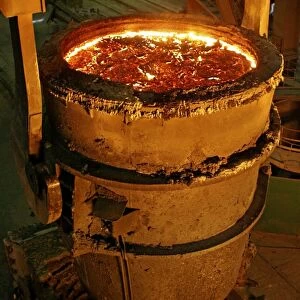 Molten metal in a vat