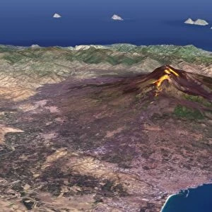 Mount Etna, Italy, 3D artwork C015 / 6564