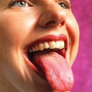 View of the healthy tongue of a woman