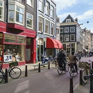Antique shops and art galleries in Nieuwe Spiegelstraat, Amsterdam, Netherlands, Europe