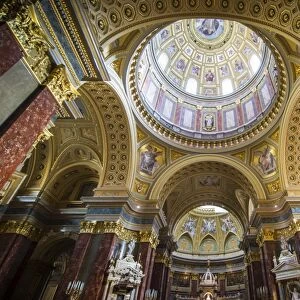 Beautiful interior of the St. Stephens Basilica, Budapest, Hungary, Europe