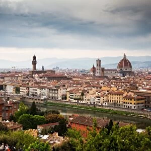 Florence panorama from Piazzale Michelangelo with Ponte Vecchio and Duomo, Florence