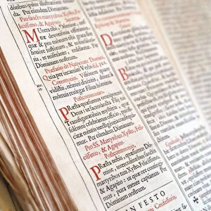 Old Roman Missal in Latin dating from the 17th century, Haute-Savoie, France, Europe