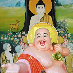 Phu Son Tu Buddhist temple, Smiling Buddha (Happy Maitreya) Buddha statue, Tan Chau, Vietnam, Indochina, Southeast Asia, Asia