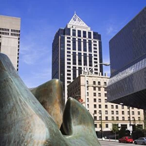 Sculpture on Safeco Plaza, Seattle, Washington State, United States of America