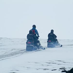 Skidooing on Langjokull glacier