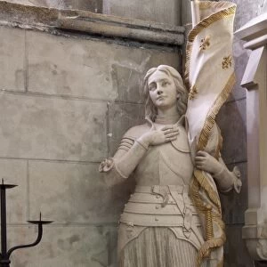 Statue of St. Joan of Arc, Dol Cathedral, Dol de Bretagne, Brittany, France, Europe