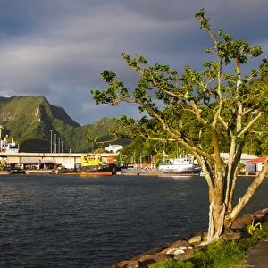 Sunset in the Pago Pago harbour, Tutuila Island, American Samoa, South Pacific, Pacific