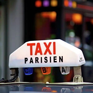 Taxi sign, Paris, France, Europe