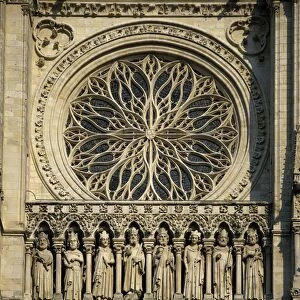Detail of west front, Notre Dame Cathedral, UNESCO World Heritage Site, Amiens, Picardy, France, Europe