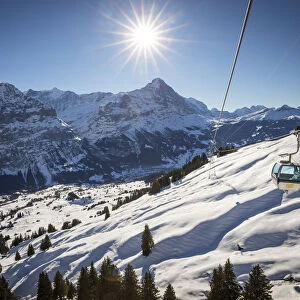 Cable car to First, Grindelwald, Jungfrau Region, Berner Oberland, Switzerland