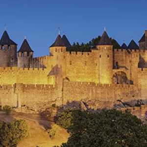 Carcassonne at Night, Languedoc, France