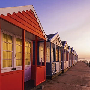 England, Suffolk, Southwold, Colourful Beach Huts