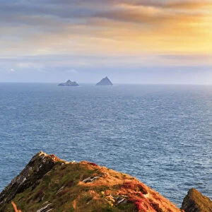 Europe, Ring of Kerry, Skellig Islands at sunset