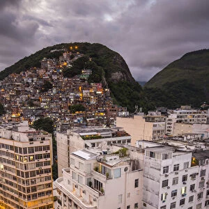 Favela a few blocks back from the Copacabana Beach, Rio de Janeiro, Brazil