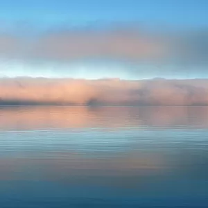 Fog on Lake Superior at sunrise Rossport, Ontario, Canada