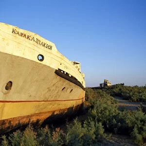 The rusting hulls of old Russian ships lie abandoned