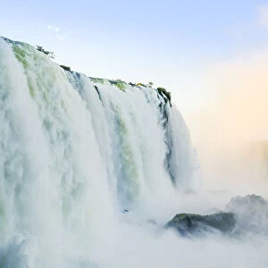 South America, Brazil / Argentina, Parana, Iguacu. The Devils Throat at the Iguazu Falls