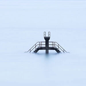 The swimming pool ladder at high tide on Bon Secours Beach, St