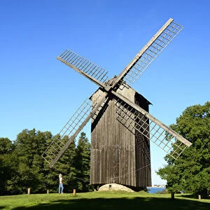 Traditional windmill at the Estonian Open Air Museum