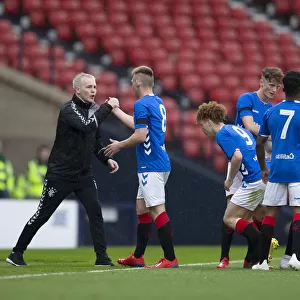 Rangers Ciaran Dickson and Manager David McCallum Celebrate Goal in Scottish FA Youth Cup Final: Celtic vs Rangers (2003)
