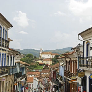 Brazil, Minas Gerais, Ouro Preto, colonial street