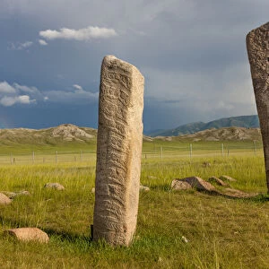 Deer stones with inscriptions, 1000 BC, Mongolia
