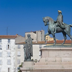 France, Corsica. Statue of Napoleon at Place De Gaulle (De Gaulle Square). Ajaccio