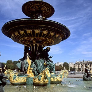 France Fountain at the Place de la Concorde circle in Paris France