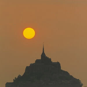 Mont St Michel, sunset, Manche, Normandy, France