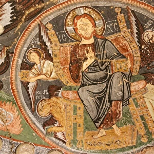Mural inside Karanlik Kilise (Dark Church, UNESCO World Heritage Site), Goreme, Cappadocia, Turkey