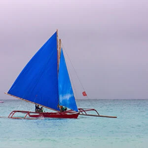 Sail boat in the ocean, Boracay Island, Aklan Province, Philippines